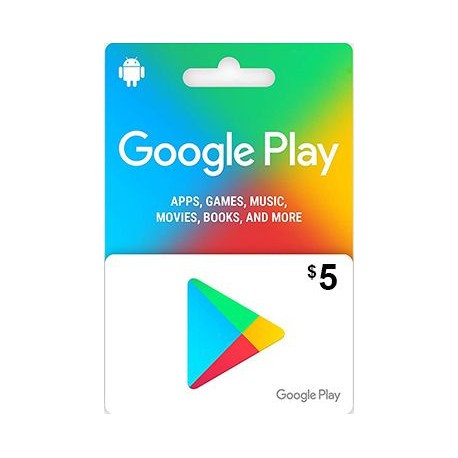 گیفت کارت 5 دلاری گوگل پلی آمریکا