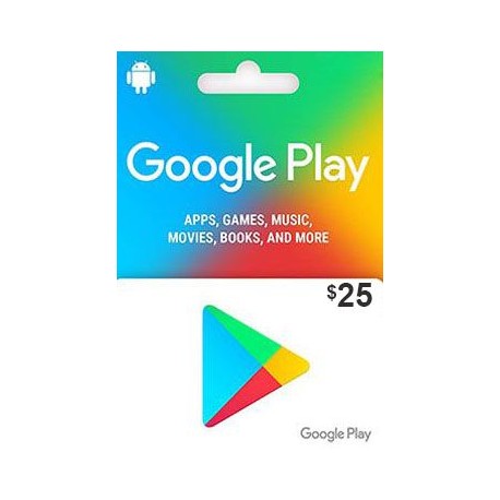 گیفت کارت 25 دلاری گوگل پلی آمریکا